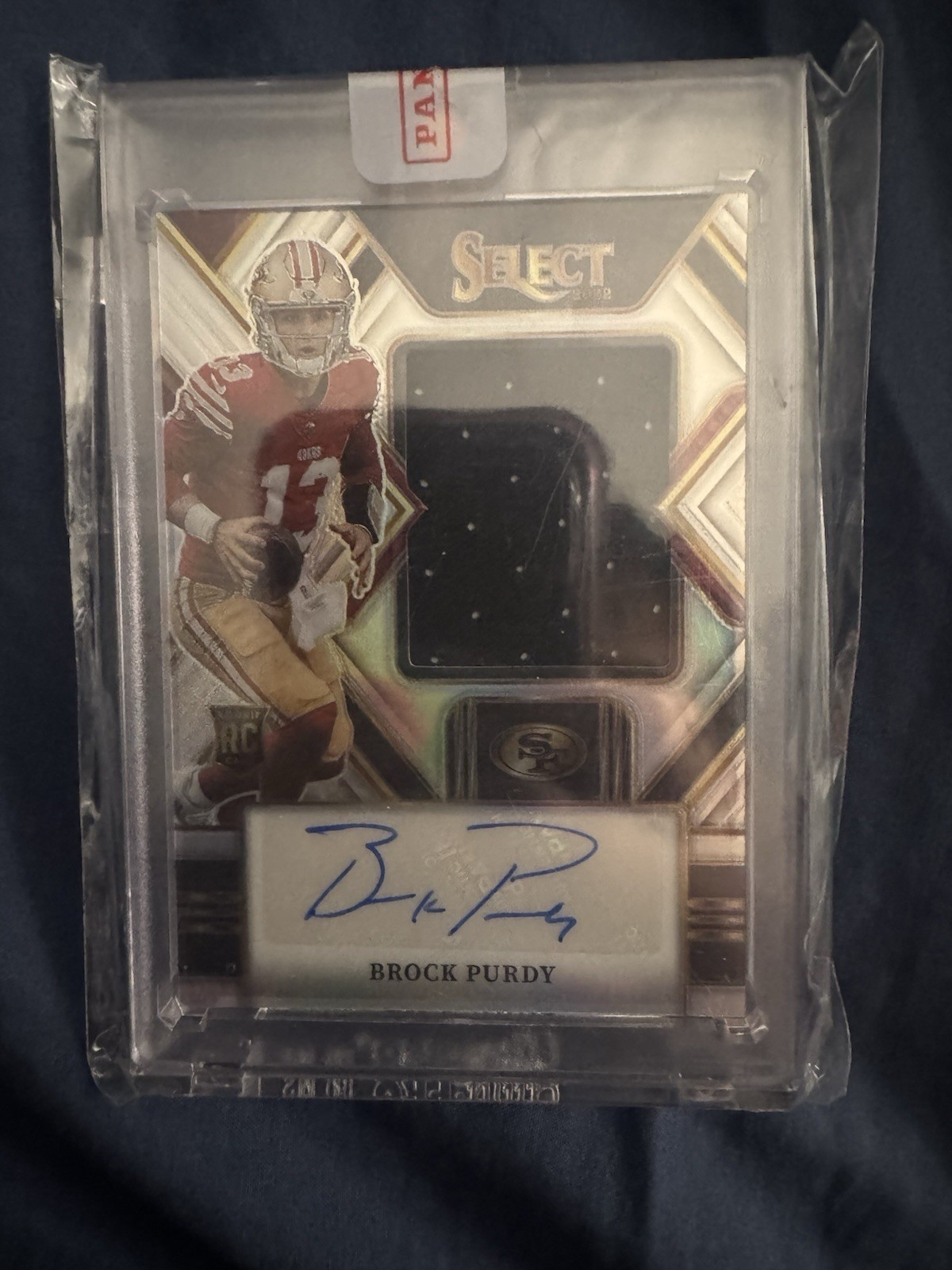 2022 Select Brock Purdy Silver Prizm Jumbo Rookie Swatch Patch Auto /99 RC 49ers