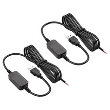 SinLoon 2Pcs DC Boost Cable 5V to 12V,22AWG USB2.0 Male Bare Wire 110 cm