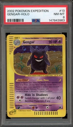 Pokemon Gengar Expedition Holo Rare #13 PSA 8