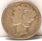 USA, 1945-P Mercury Dine, KM140, silver, .0723oz, Fine+, NR, 5-20