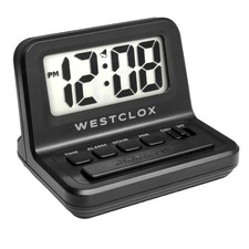 LCD Digital Bedside Alarm Clock with White Backlit Display and Snooze Functio...