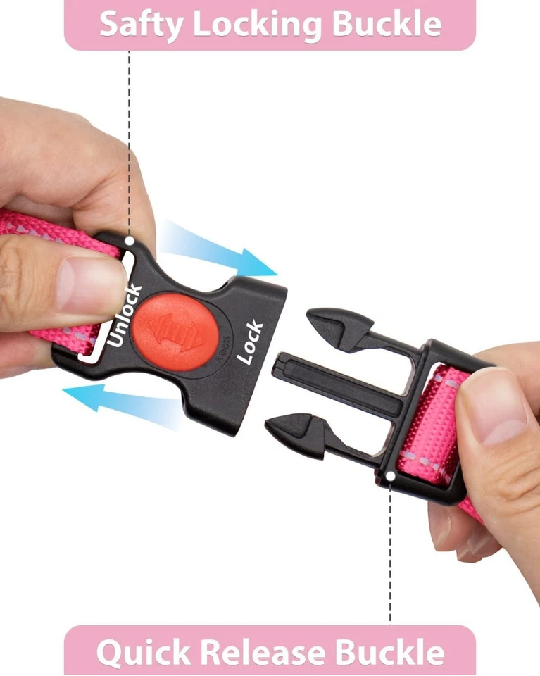 Martingale 狗项圈,无滑出反光小狗/小领-粉色 — 第 3/4 张图片