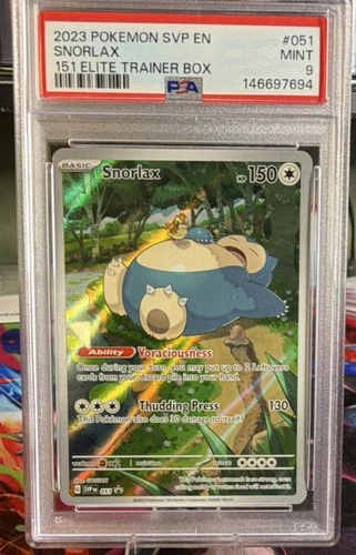 Pokémon Snorlax 051 Holo Promo 151 Scarlet & Violet 2023 PSA 9 English
