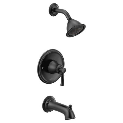 Moen T2183BL Dartmoor One Handle Bathtub & Shower Faucet, Matte Black
