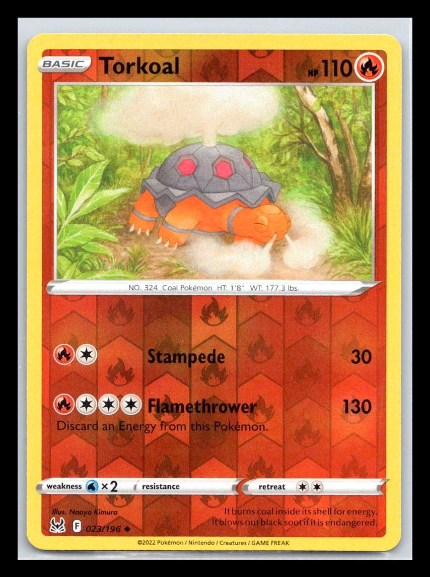 Torkoal Uncommon Reverse Holo 023/196 SWSH11 SWSH11: Lost Origin Pokemon TCG