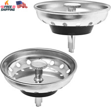 2 Pack Kitchen Sink Strainer Stopper Combo Basket Replacement 3 1 2 Inch