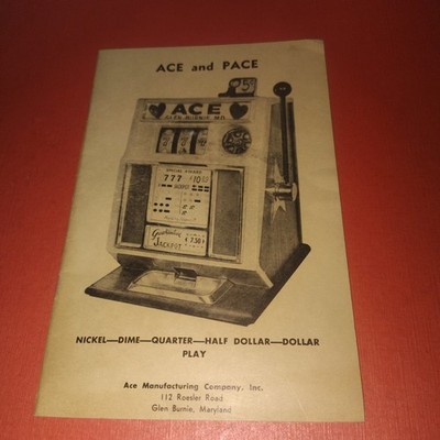 Vintage Ace Manufacturing Pace Bells Slot Machine Parts List & Service Manual