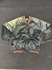 Vintage 80s MLB Detroit Tigers Chalk Line Satin Baseball Bomber Jacket Mens L/XL