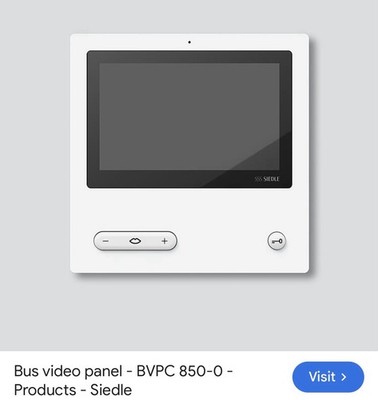 Siedle BVPC 850-0 W Bus Video Panel Comfort Touchscreen White