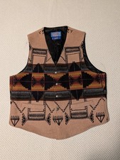 Pendleton Wool Vest Mens Size Large Vintage High Grade Southwest Aztec Cowboy