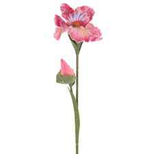 1-Pack Artificial Iris Flowers with Flower Bud 17.7 Inch for Home Pink
