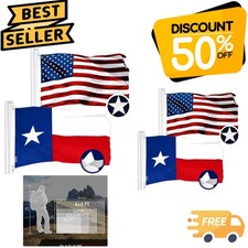 Patriotic Combo Pack: 3x5 Ft American & Texas Flags - Heavy Duty Embroidered