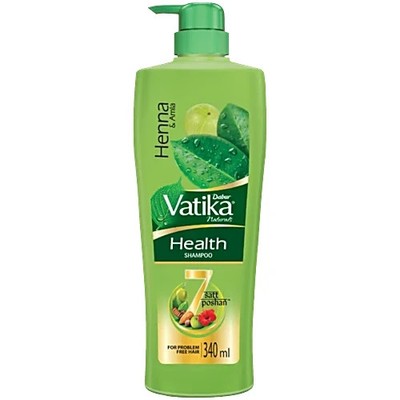 Dabur Vatika Health Shampoo, with Henna & Amla for Problem Free Hair - 340ml