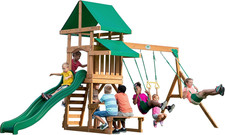 BACKYARD DISCOVERY TUCSON Cedar Wooden Swing Set Kids Outdoor Playground Slide