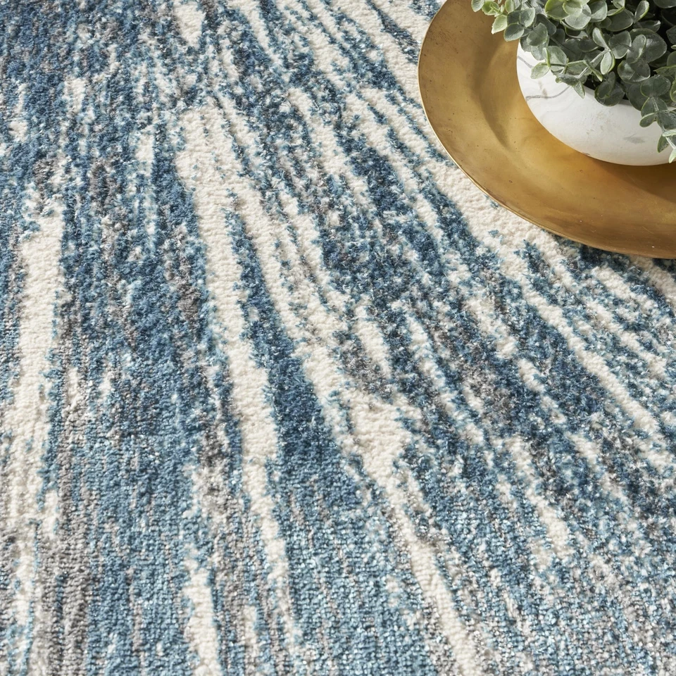 Tapete de área Home Ambiance azul prata 7'10" x 9'10" fácil de limpar, sem derramamento, seja... - Imagem 4 de 4