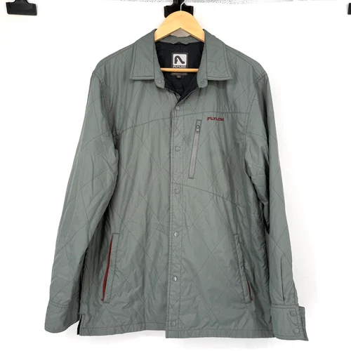 Flylow Jim Jacket Quilted Insulated Snap Front Shirt Jacket Shacket Gray Men M - product listing photo