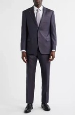 NWT Emporio Armani G-Line Wool Suit PURPLE Size 48 US / 58 EU Regular