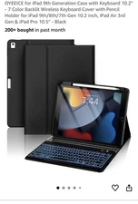 Keyboard Case for For iPad 9th/8th/7th Gen 10.2 inch Stand Cover w Pencil Holder
