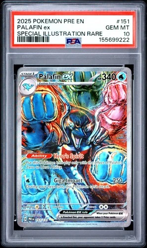 2025 POKEMON PRE EN-PRISMATIC EVOLUTIONS #151 PALAFIN EX PSA 10