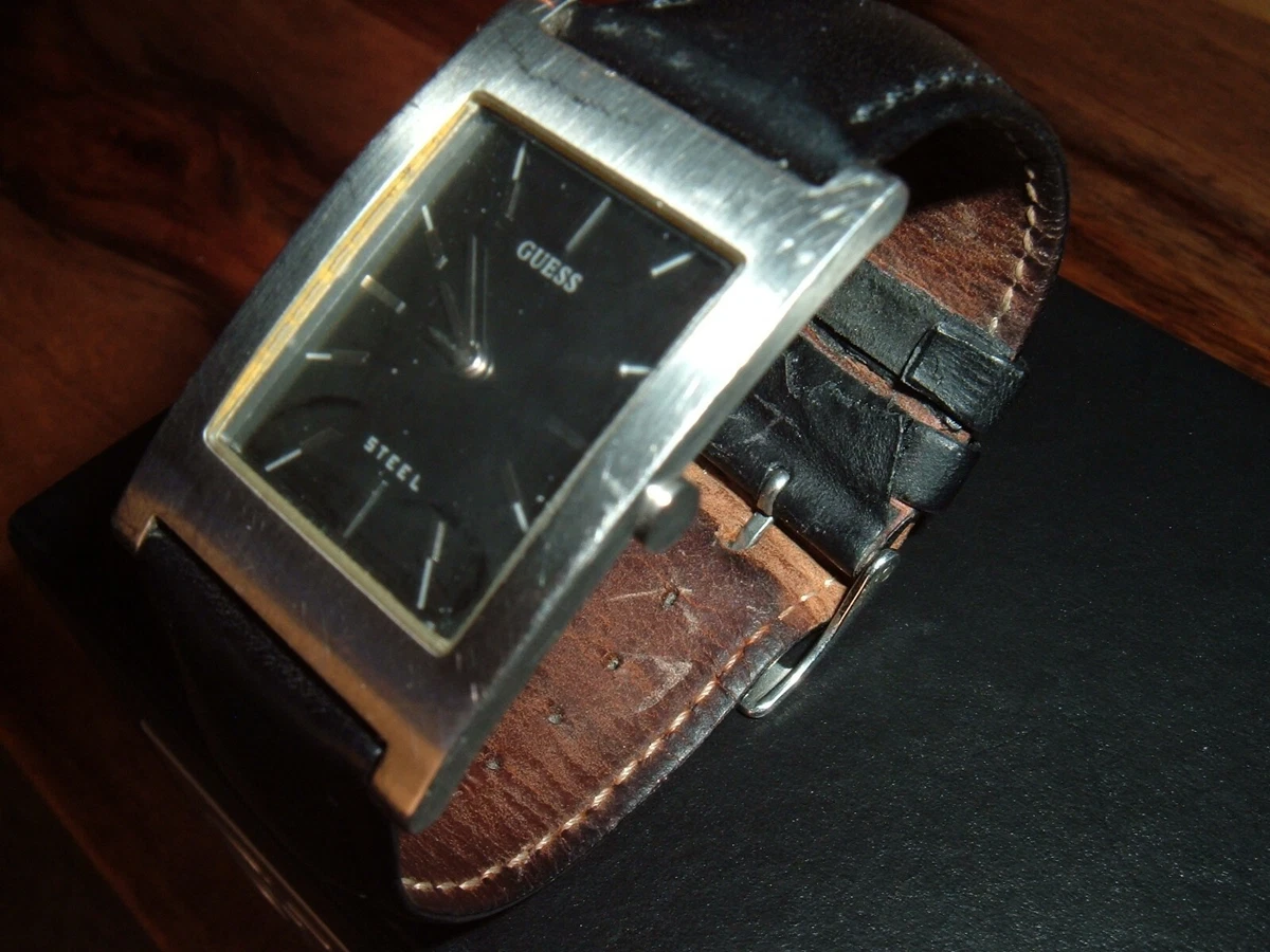 GUESS WATCH MICROSTEEL BLACK & BRUSHED SILVER