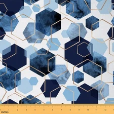 HiveCraft Geometric Fabric: Hexagon Honeycomb Ombre - DIY Art Waterproof Fabric