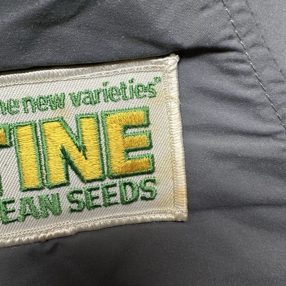 Vintage Swingster Jacket Mens Medium Gray Bomber Soybean Farming Made In USA - Image 4 of 4