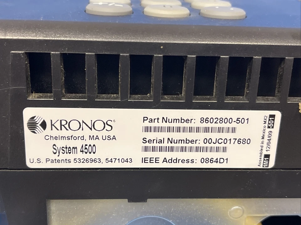 KRONOS 8602800-501 System 4500 Digital Clock - Image 4 of 4