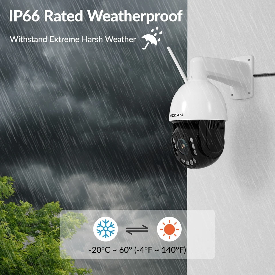 Foscam SD4H 18X Optical Zoom Smart 4MP PTZ WiFi Camera with Spotlight - Image 4 of 4