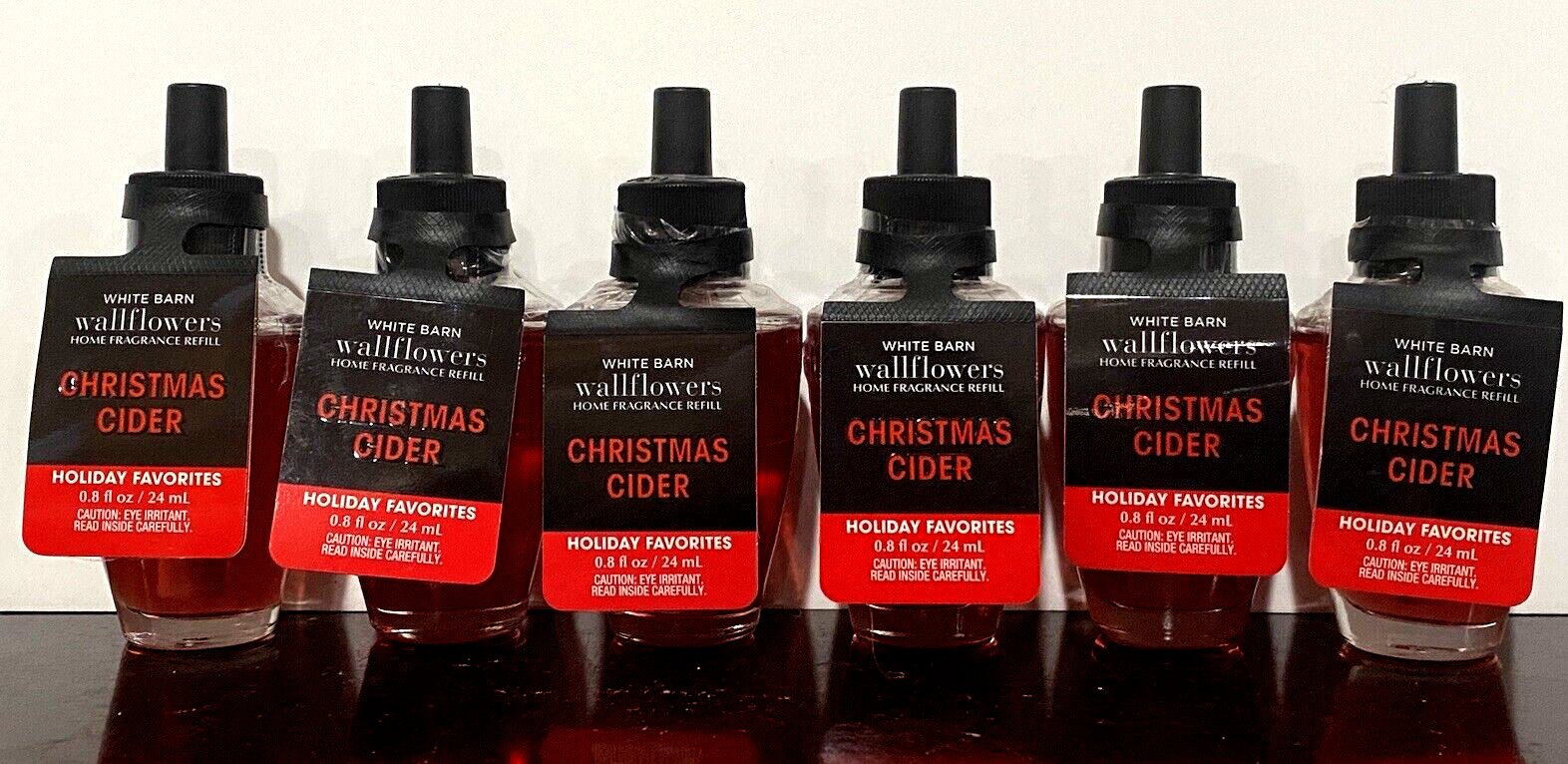 Bath & Body Works 6 Lot CHRISTMAS CIDER Holiday Traditions Wallflower Refills-image