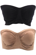 Rhonda Shear Seamless Underwire Bandeau Bra Black/Sienna