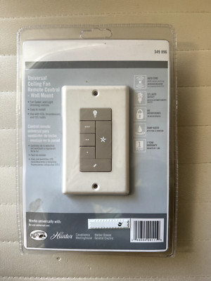 Hunter Hampton Bay GE Universal Ceiling Fan Remote Control Wall Mount 349 896