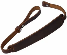 DEURA USA Buffalo Leather Rifle Gun Sling Crazy Horse Brown Amish Handmade