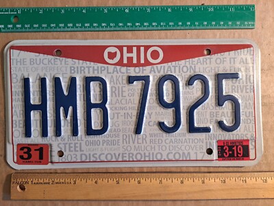 License Plate, Ohio, 2019, Mega Logo Design, Passenger, HMB 7925