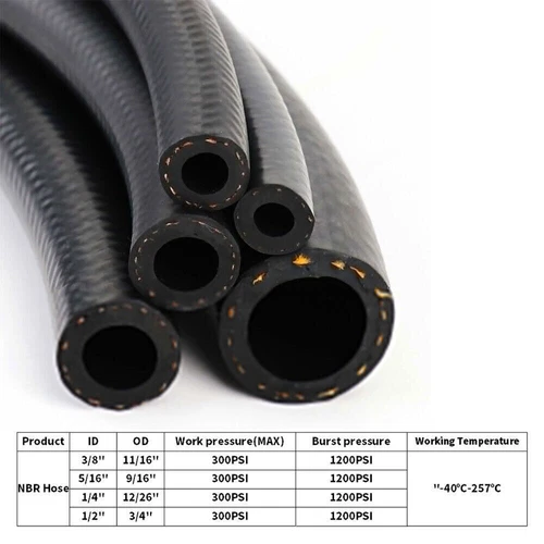 Fuel Line Hose Gas Lines Rubber NBR Push on Hose 5/32" 1/4" 5/16" 3/8" 1/2" 5/8" - Picture 4 of 19