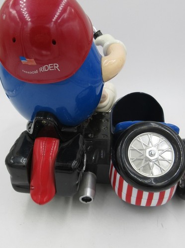 M&M Motorcycle Candy Dispenser Sidecar USA Freedom Rider Red White & Blue  - Picture 3 of 5