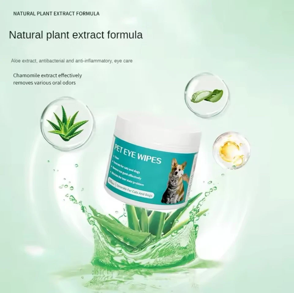 Toallitas para ojos de mascotas para perros y gatos, almohadilla de limpieza para removedor de suciedad hipoalergénica Foto 4 de 4