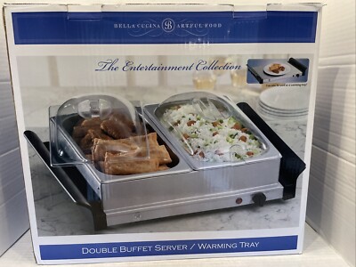 Bella Cucina Artful Food Double Buffet Server / Warming Tray 2 X 2.5qt - NIB