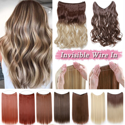 Secret Hidden Wire in Hair Extensions Invisible Head Band Blonde Hair Extensions