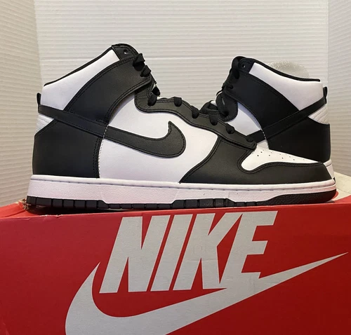 Nike Dunk High Retro Panda Black White Total Orange DD1399-105 sz 9 Men's