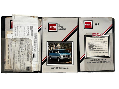 1988 GMC TRUCK G MODEL VANS ORIGINAL OPERATOR OWNERS PORTFOLIO MANUAL USED