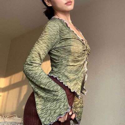 ⋆⸜♱⸝‍⋆ 00s vintage fairy grunge y2k ロンt Women's Y2K Fairy Grunge Shirt Vintage Cross Graphic