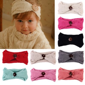 headwrap turban headband knot knit toddler button band hair baby