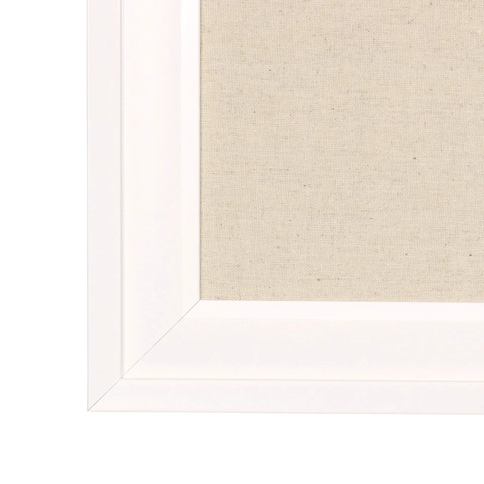 DesignOvation Bosc Framed Linen Fabric Pinboard, 23.5x29.5, White 29.5" x 23.5" - Image 3 of 4