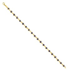 14K Yellow Gold Blue Evil Eye Bracelet