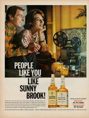 1962 Sunny Brook Kentucky Blended Whiskey Alcohol Vintage Retro Print Ad Movies