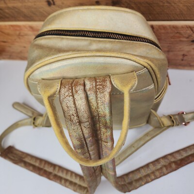 Free People Metallic Gold Mini Backpack Book Bag | eBay display picture 2