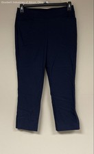 Chico's Women's Navy Blue Cropped Ankle Pants Slit Hem Size 0.5 US 6