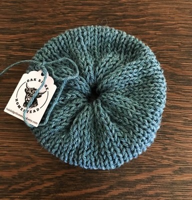 Handmade Knitted Scrunchie  Alpaca/Wool-Soft, Stylish, and Durable Teal Blue