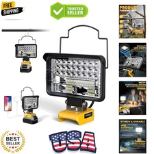 Cordless LED Work Light Compatible with Dewalt, 78W 7800LM 5" 20V Battery Fla...