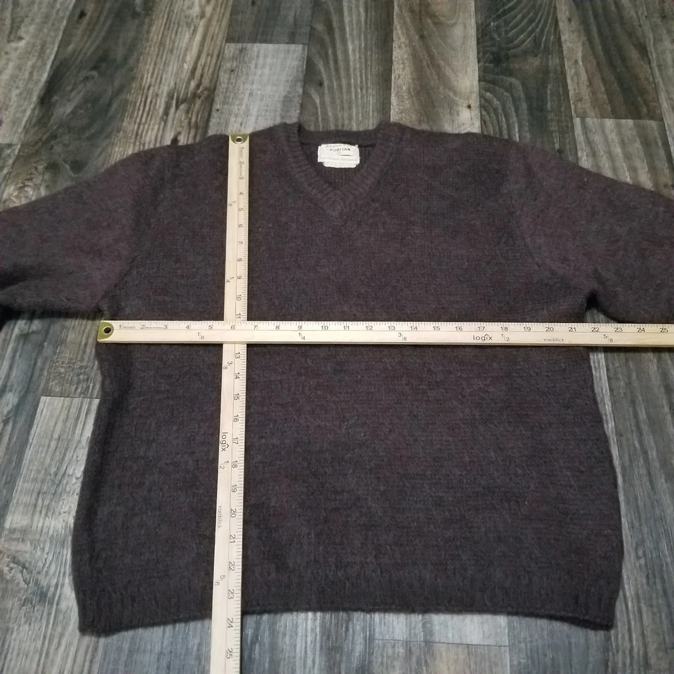 Vintage Citation Club By Puritan Mohair Wool 60s Sweater Size 44 Solid Red/Brown - Image 3 of 4
